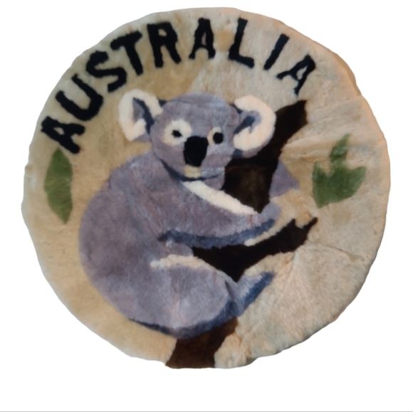 Vintage Australian Sheepskin Koala Scatter Throw Area Rug Mat - Picture 3 of 4